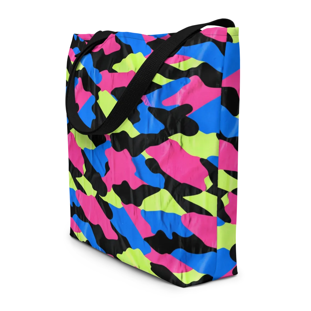 Radical Topography on Large Tote Bag W/ Pocket — Front