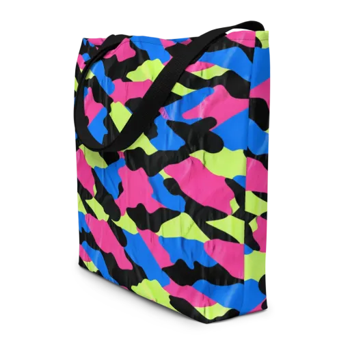Radical Topography on a Large Tote Bag W/ Pocket