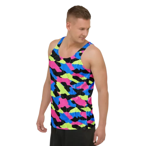 Radical Topography on a Men's Tank Top