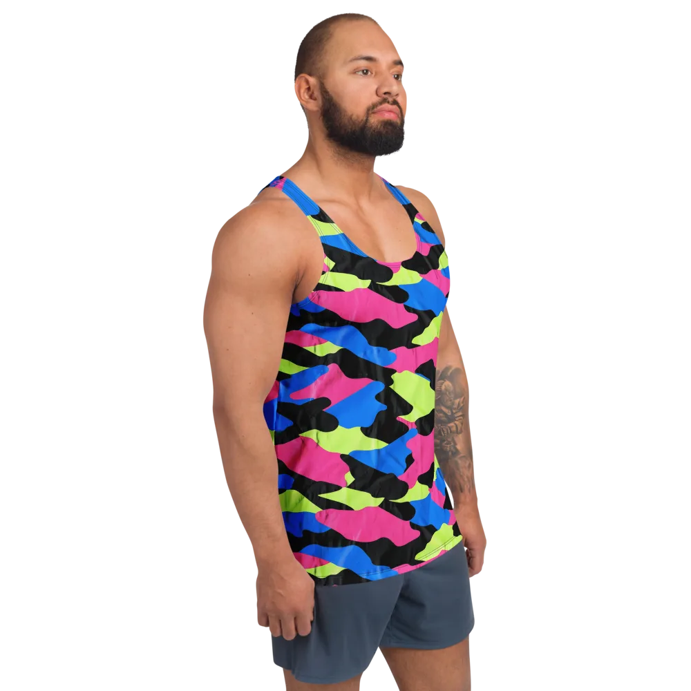 Radical Topography on Men's Tank Top — Right Front