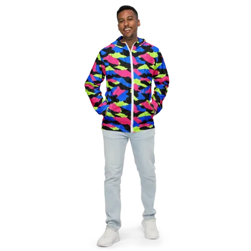 Radical Topography on a Men's Windbreaker