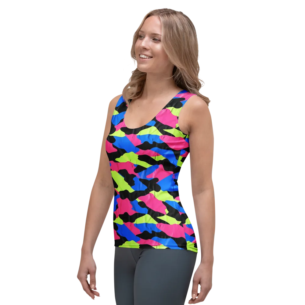 Radical Topography on Women's Tank Top — Left Front
