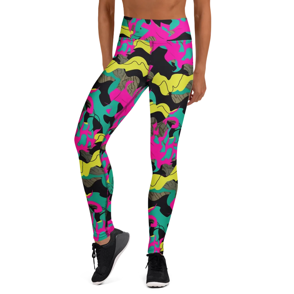 Safari Voltage on Yoga Leggings — Front