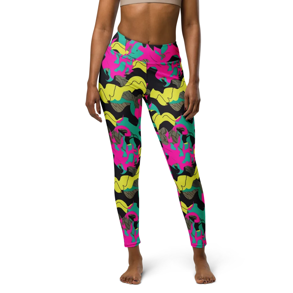 Safari Voltage on Yoga Leggings — Front
