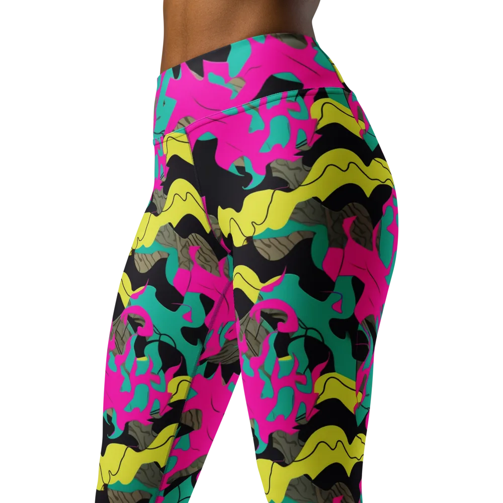 Safari Voltage on Yoga Leggings — Left Front