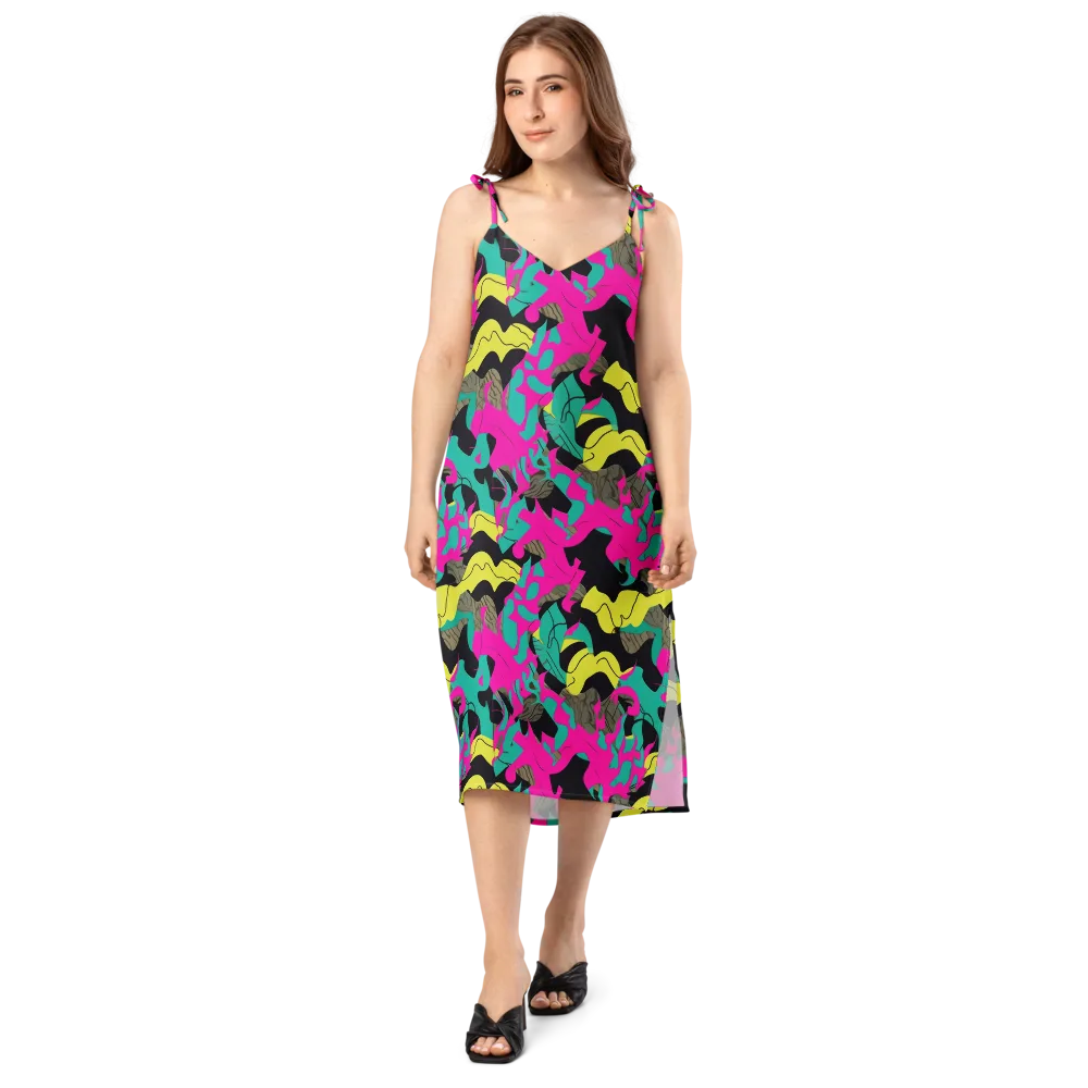 Safari Voltage on Slip Dress — Front