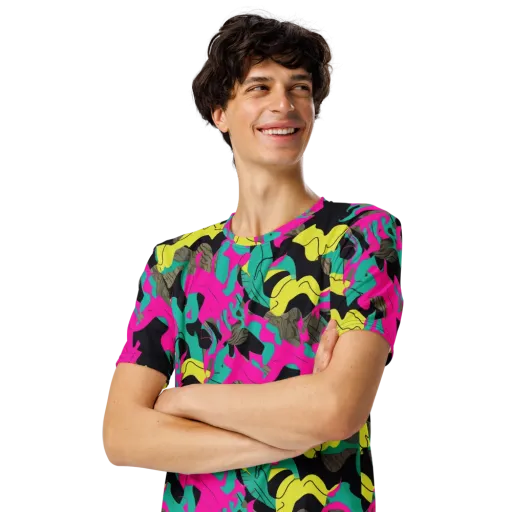 Safari Voltage on a Men's Crew Neck T-Shirt