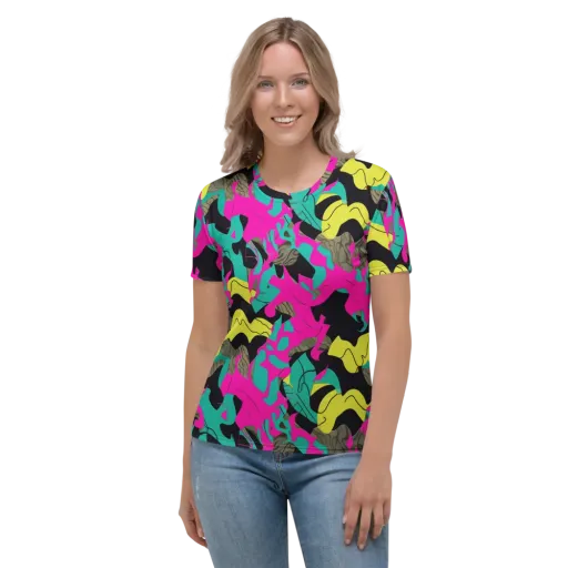 Safari Voltage on a Women's Crew Neck T-Shirt