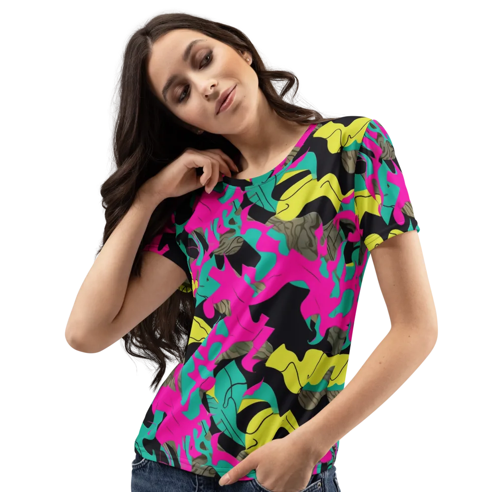 Safari Voltage on Women's Crew Neck T-Shirt — Left Front