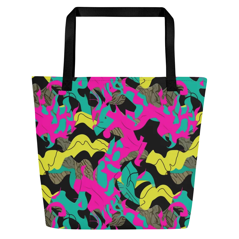 Safari Voltage on Large Tote Bag W/ Pocket — Front