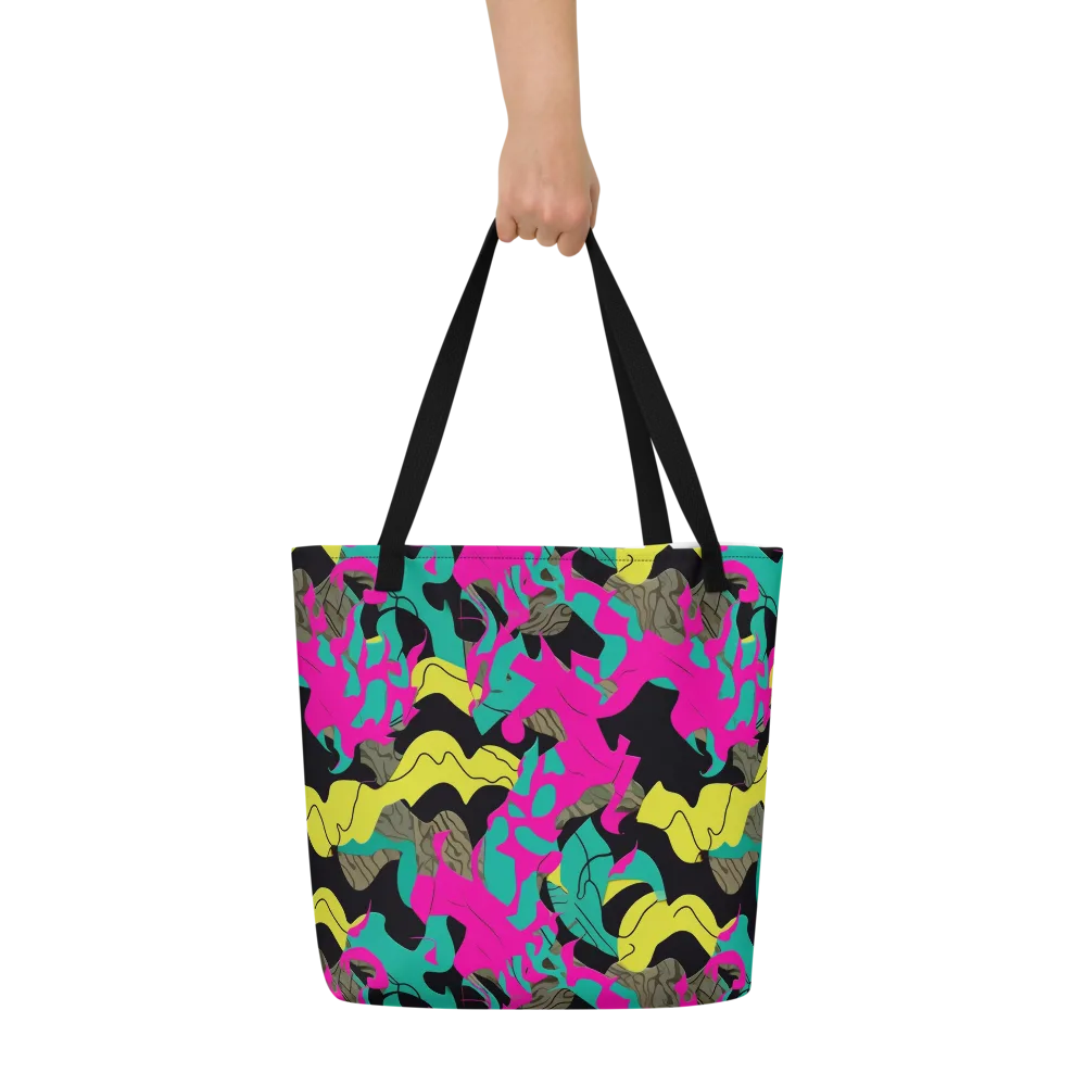 Safari Voltage on Large Tote Bag W/ Pocket — Front