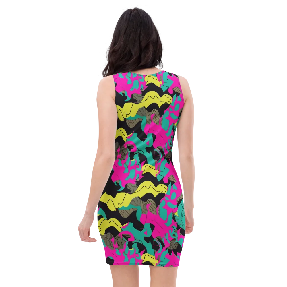 Safari Voltage on Bodycon Dress — Back