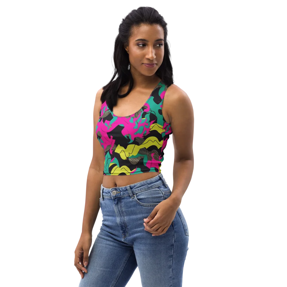 Safari Voltage on Crop Top — Left Front