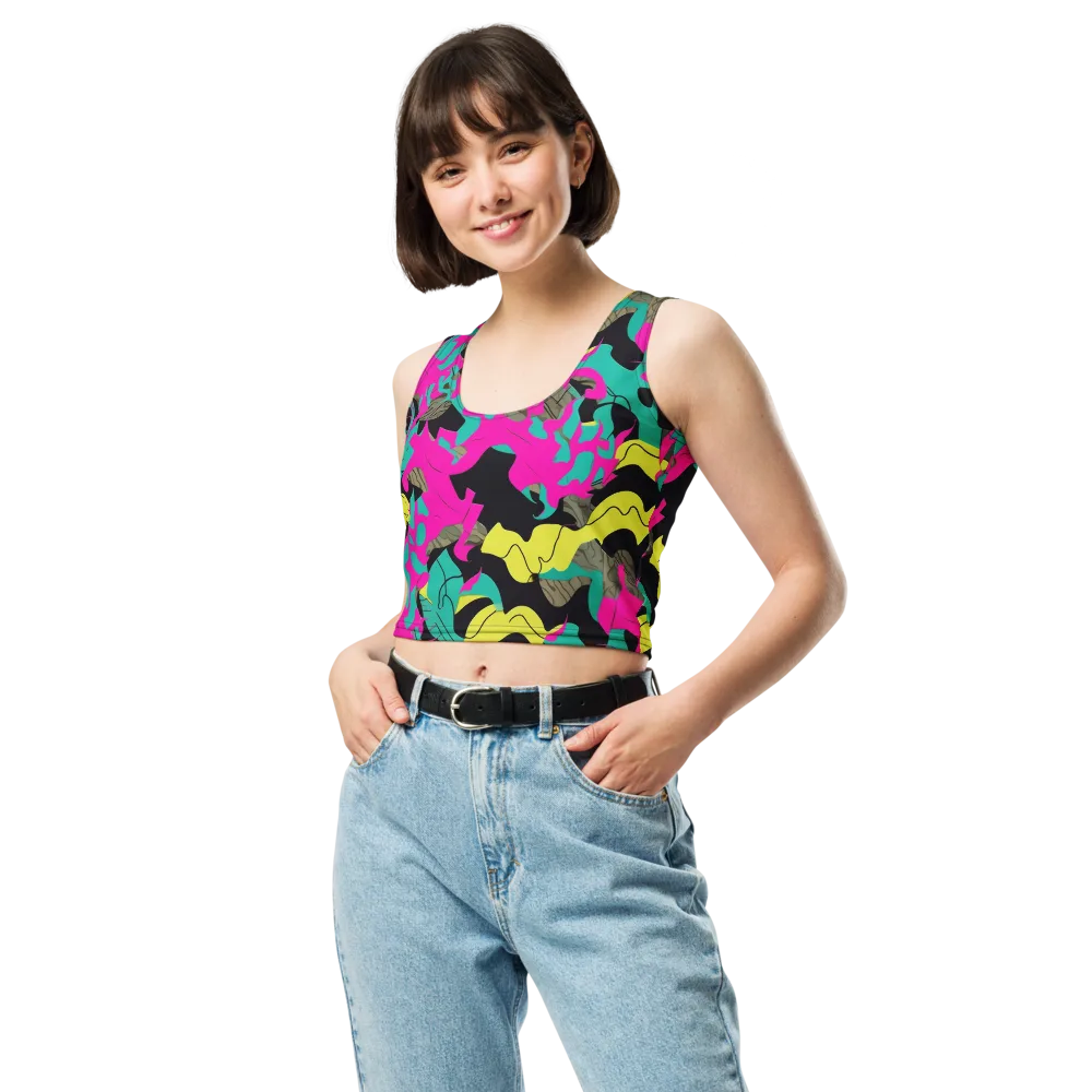 Safari Voltage on Crop Top — Front