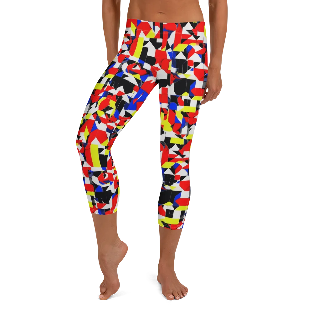 Electric Tesselation on Capri Leggings — Front