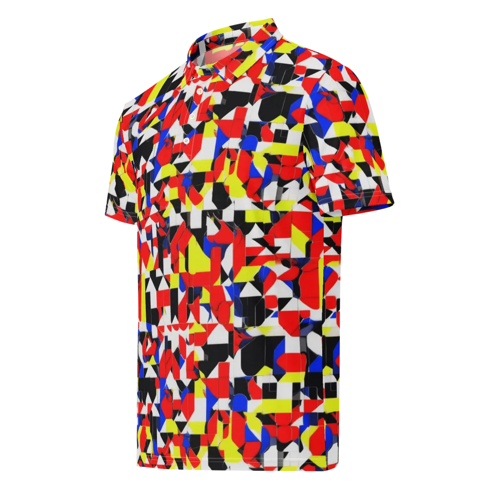 Electric Tesselation on Men's Slim Fit Polo Shirt — Left Front