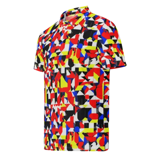 Electric Tesselation on a Men's Slim Fit Polo Shirt