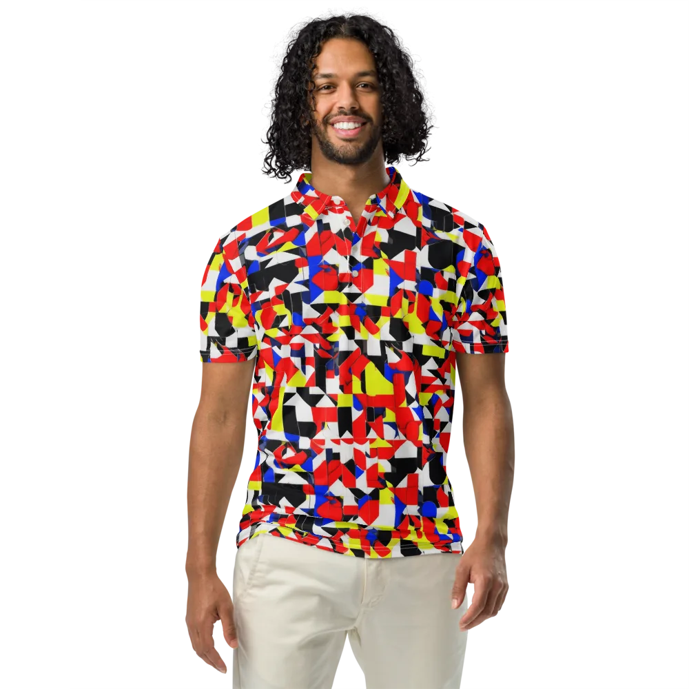 Electric Tesselation on Men's Slim Fit Polo Shirt — Front