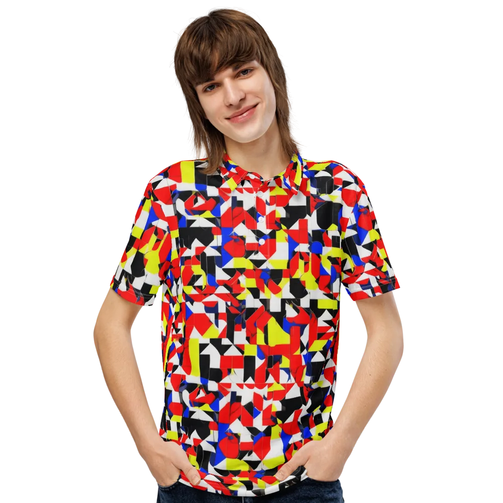 Electric Tesselation on Men's Slim Fit Polo Shirt — Front