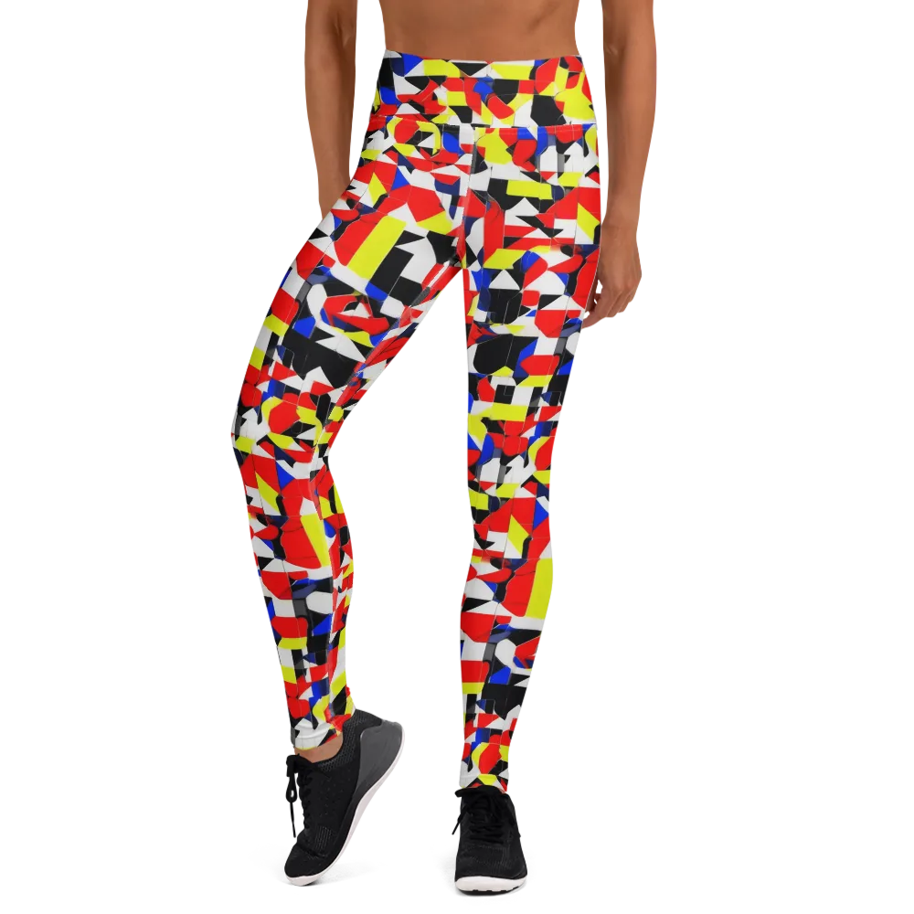 Electric Tesselation on Yoga Leggings — Front