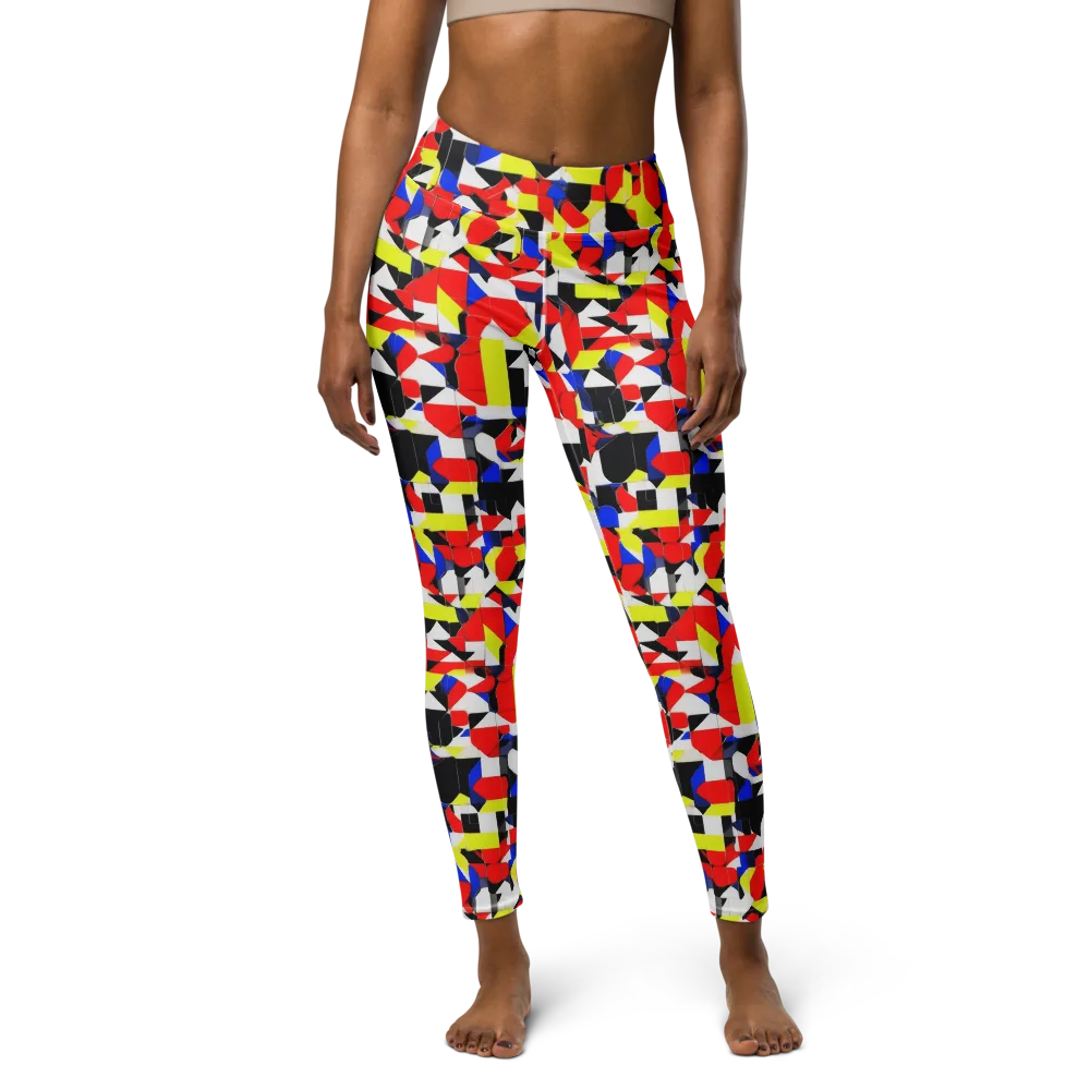 Electric Tesselation on Yoga Leggings — Front