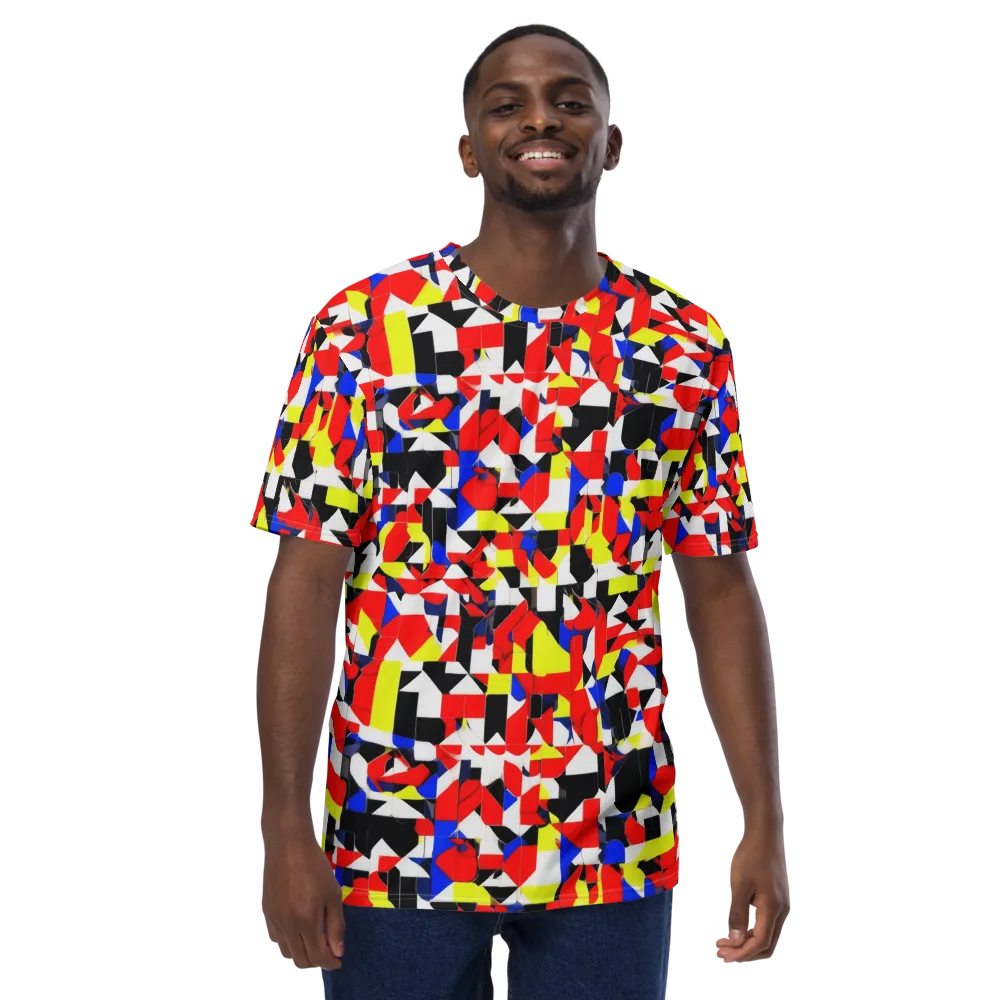 Electric Tesselation on Men's Crew Neck T-Shirt — Front