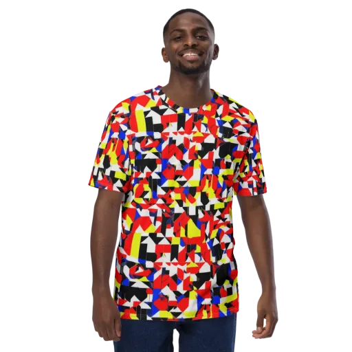 Electric Tesselation on a Men's Crew Neck T-Shirt