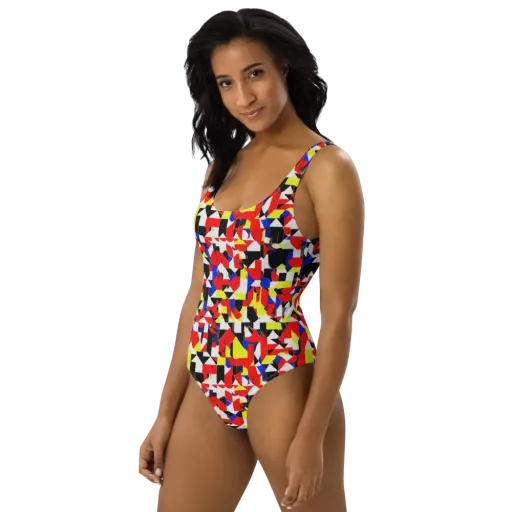 Electric Tesselation on a One-Piece Swimsuit