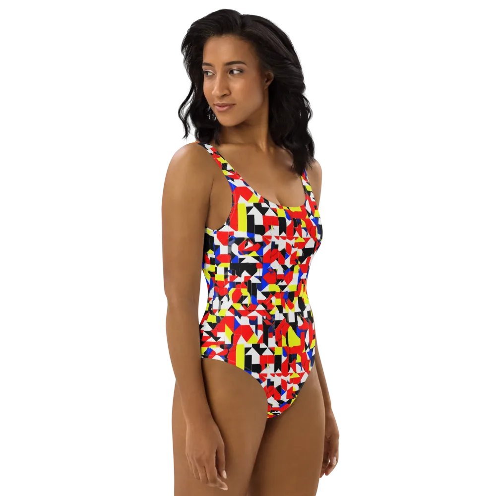 Electric Tesselation on One-Piece Swimsuit — Right