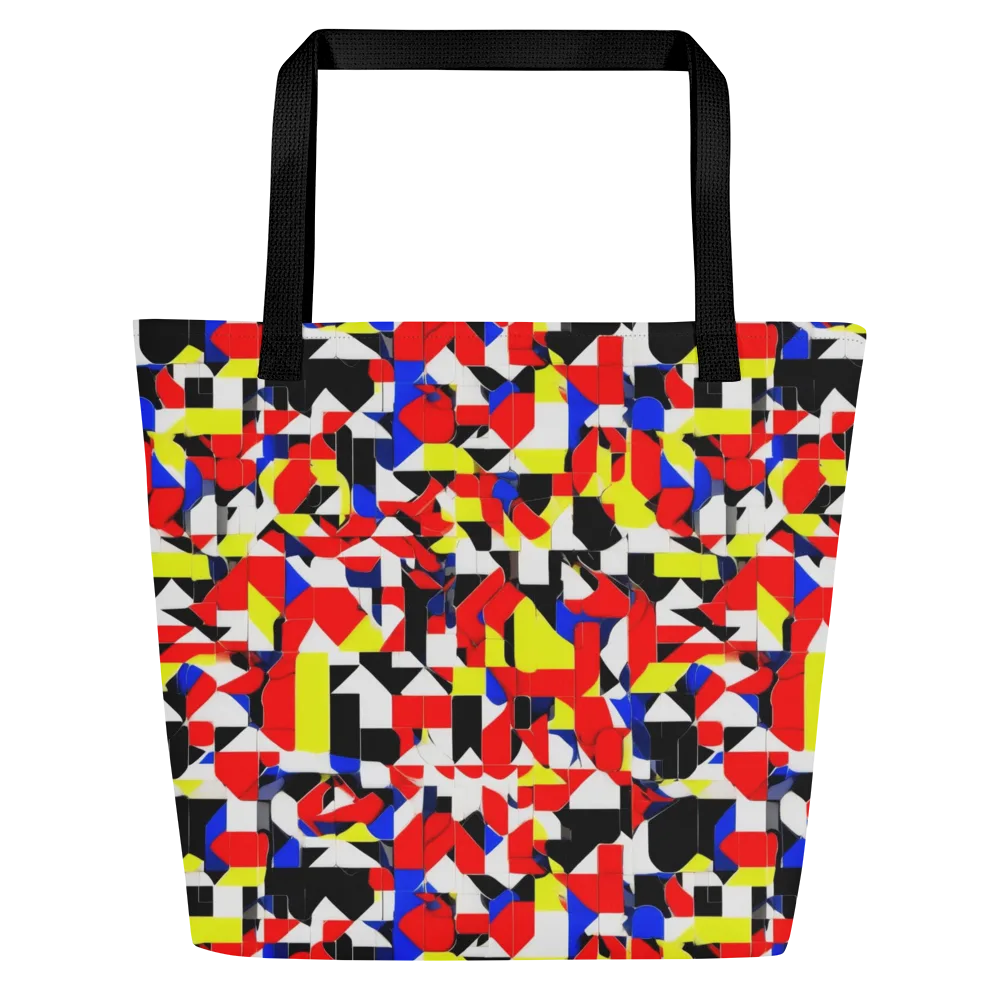 Electric Tesselation on Large Tote Bag W/ Pocket — Front