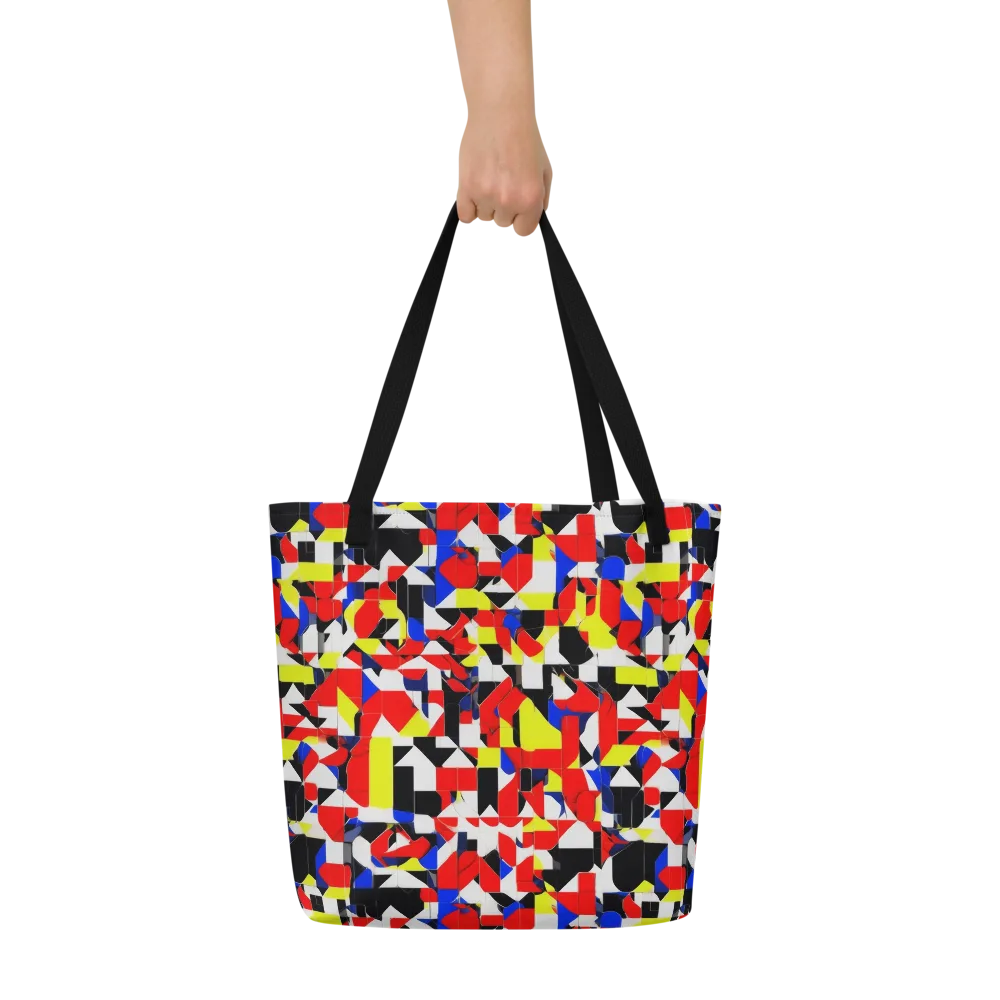 Electric Tesselation on Large Tote Bag W/ Pocket — Front