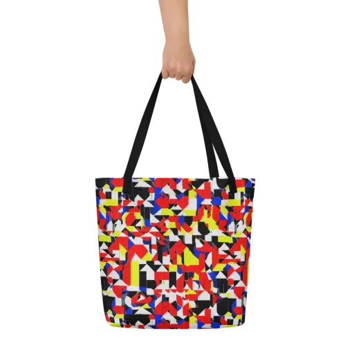 Electric Tesselation on a Large Tote Bag W/ Pocket
