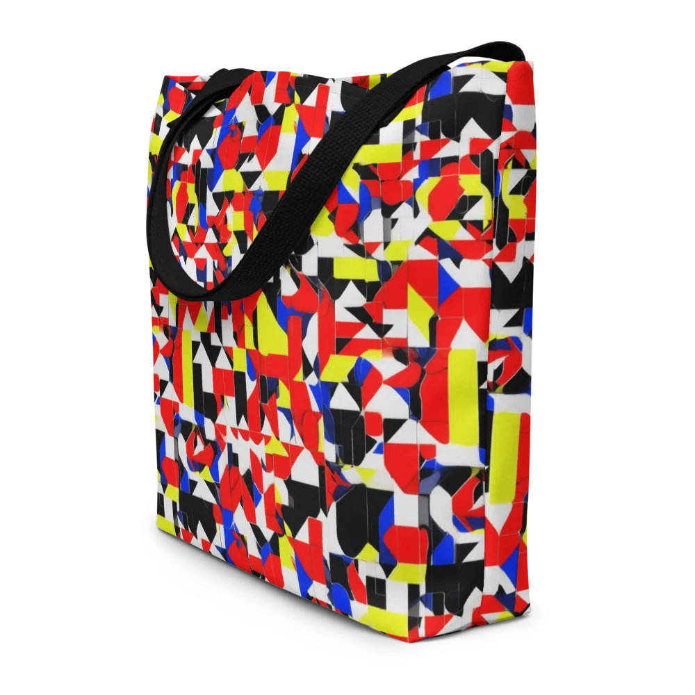 Electric Tesselation on Large Tote Bag W/ Pocket — Front