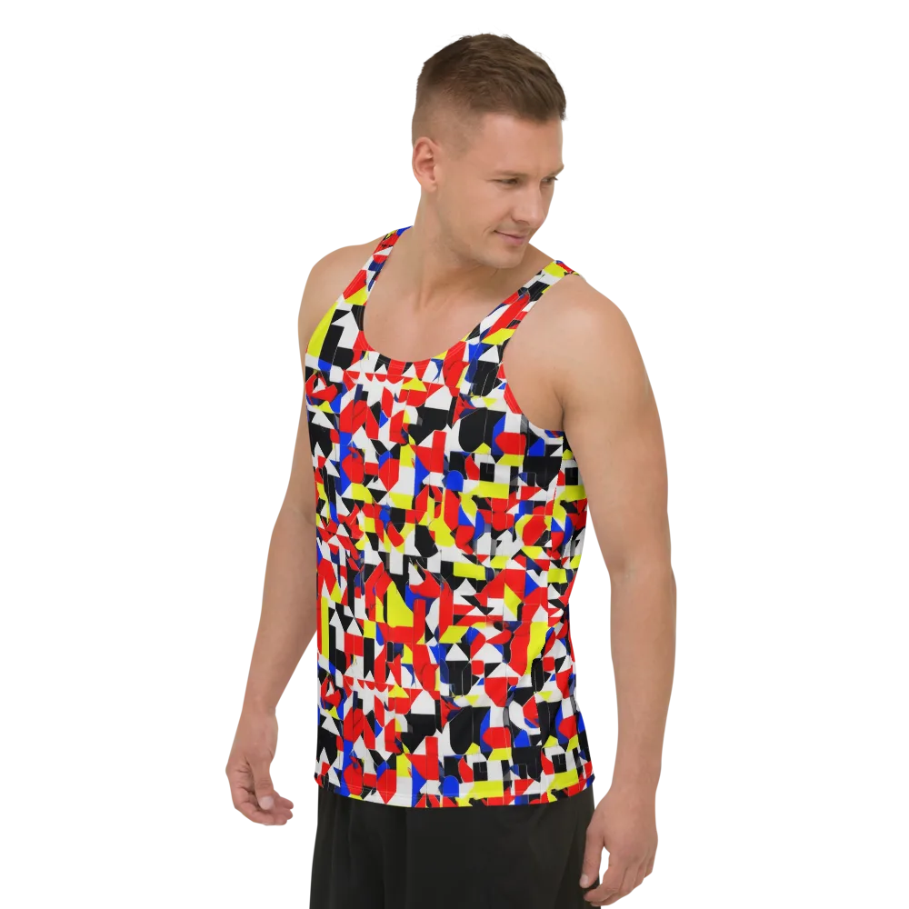 Electric Tesselation on Men's Tank Top — Left Front