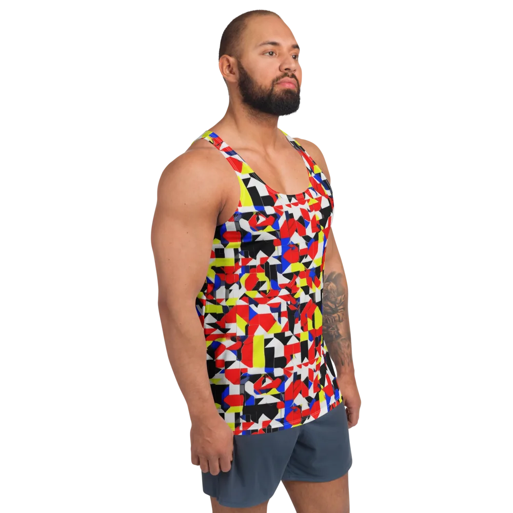 Electric Tesselation on Men's Tank Top — Right Front