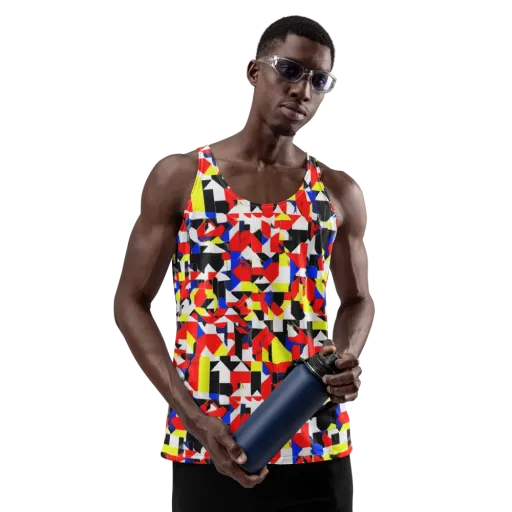 Electric Tesselation on a Men's Tank Top