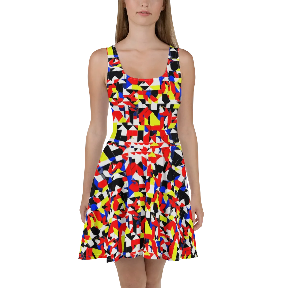 Electric Tesselation on Skater Dress — Front