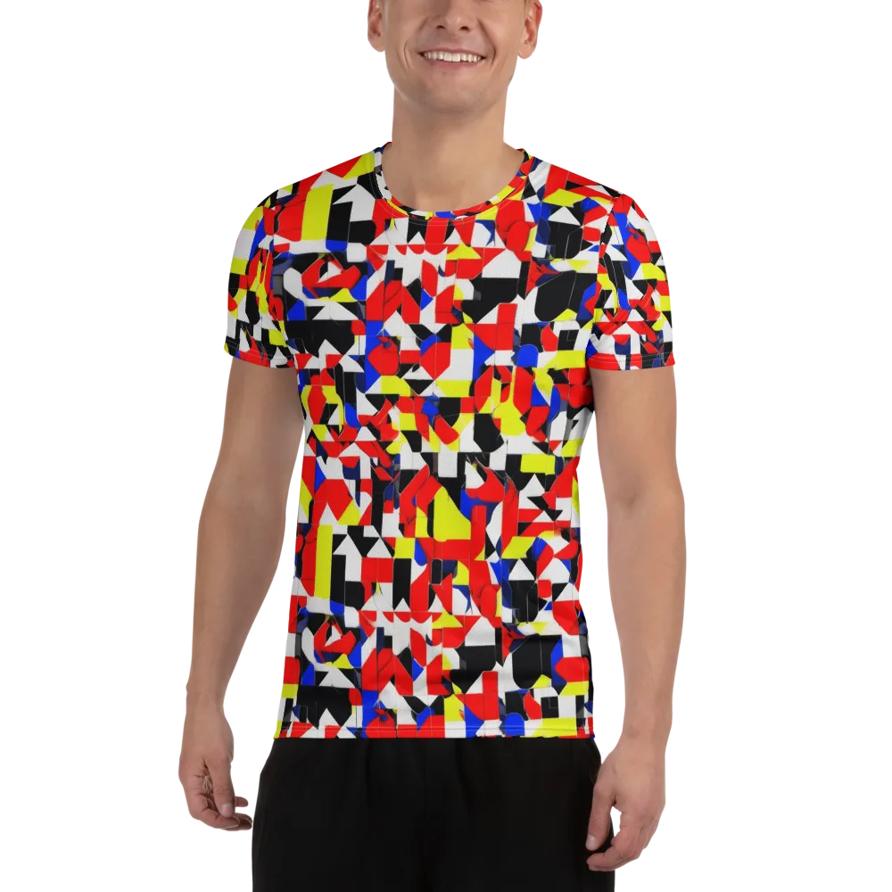 Electric Tesselation on Men's Athletic T-Shirt — Front