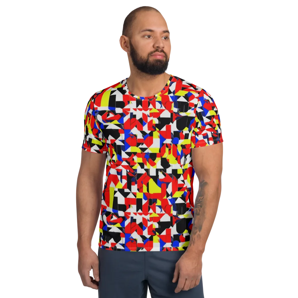 Electric Tesselation on Men's Athletic T-Shirt — Front