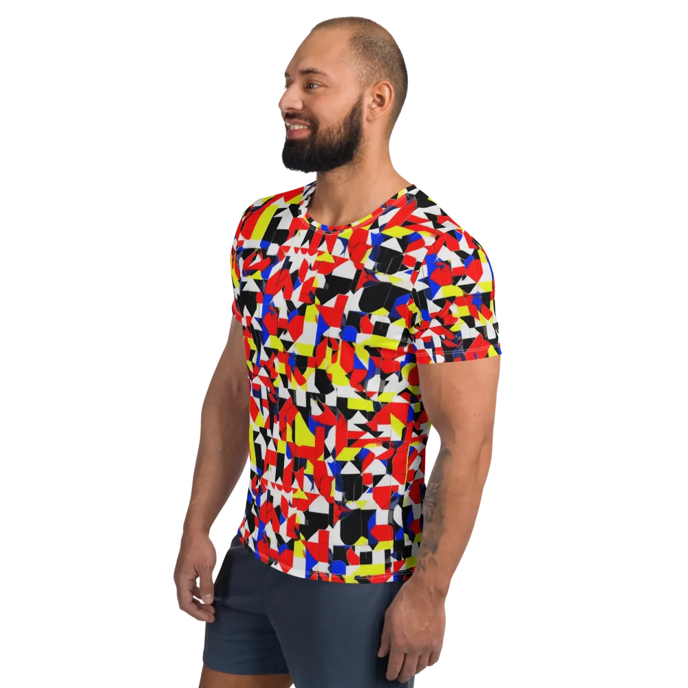 Electric Tesselation on Men's Athletic T-Shirt — Left