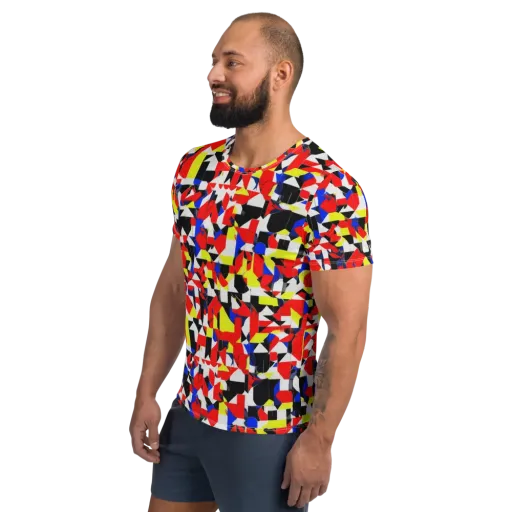 Electric Tesselation on a Men's Athletic T-Shirt