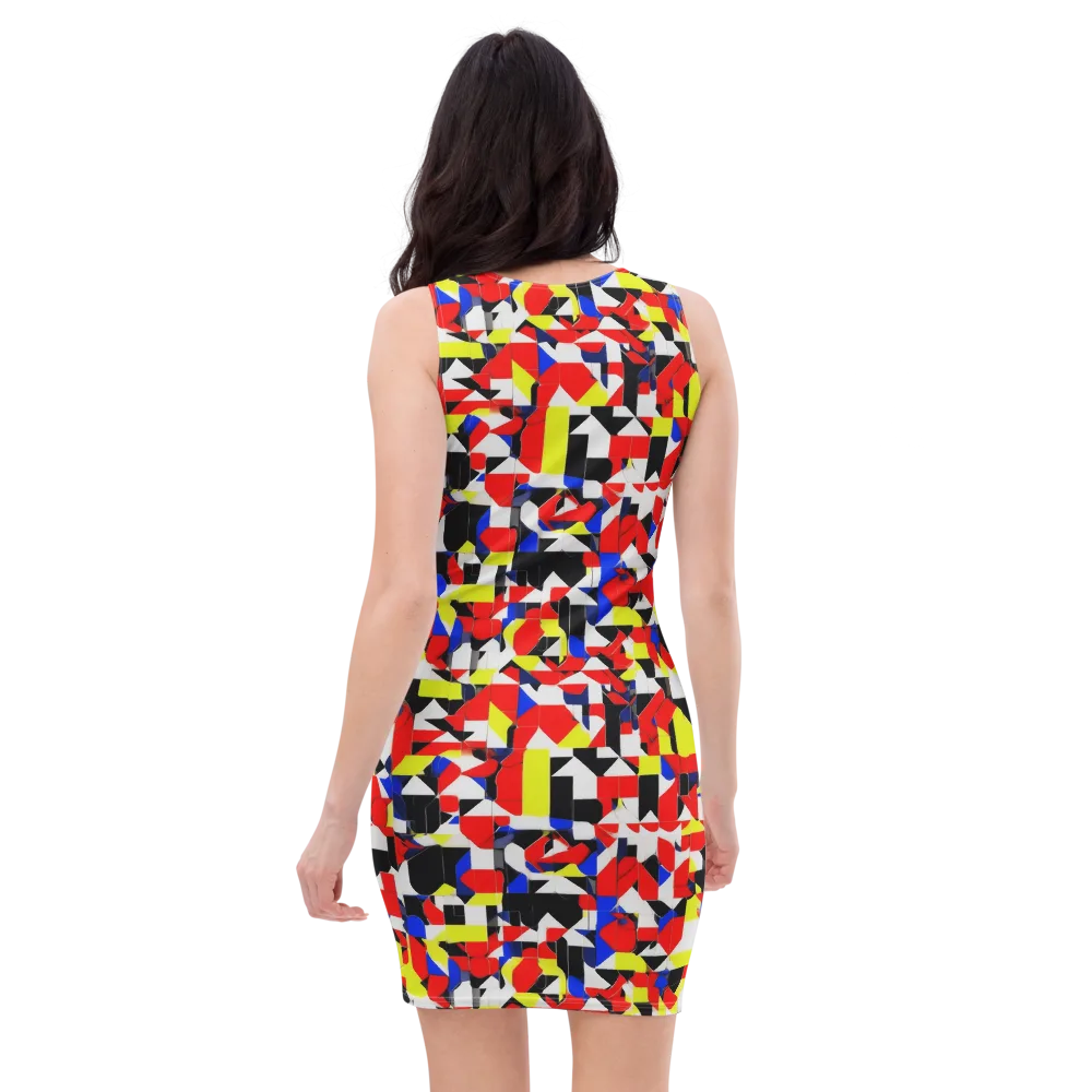 Electric Tesselation on Bodycon Dress — Back