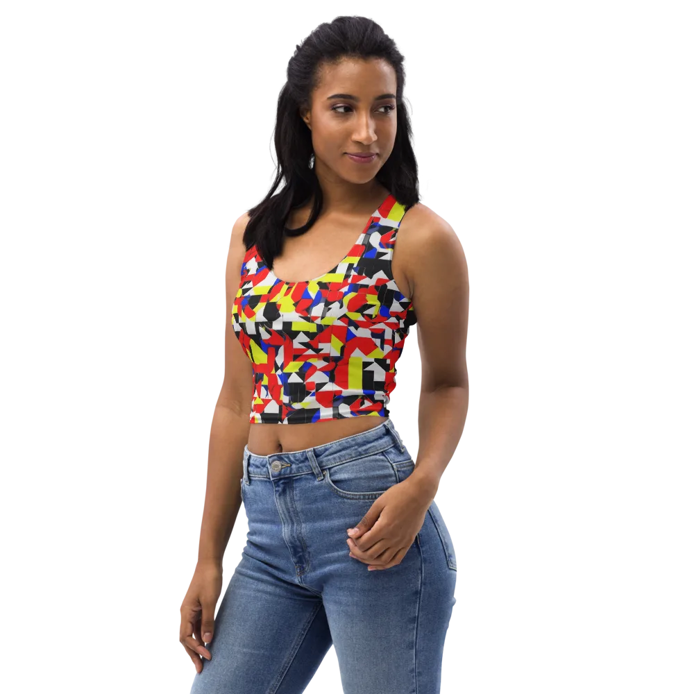 Electric Tesselation on Crop Top — Left Front