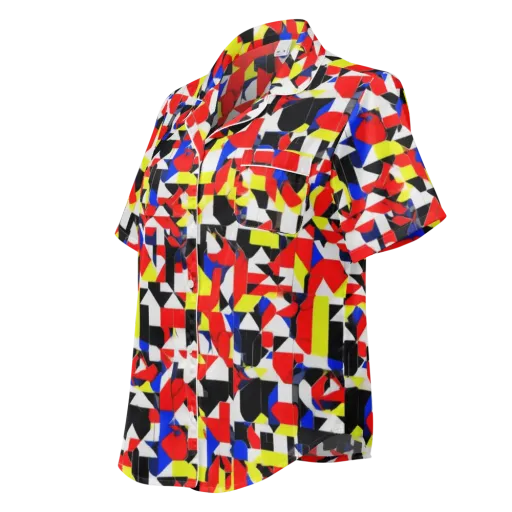 Electric Tesselation on a Women's Short Sleeve Pajama Top