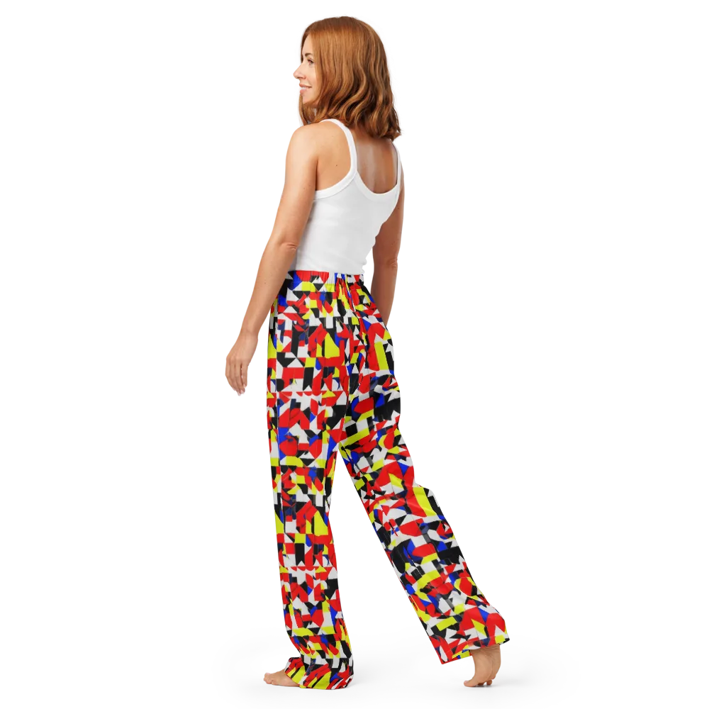 Electric Tesselation on Women's Pajama Pants — Back