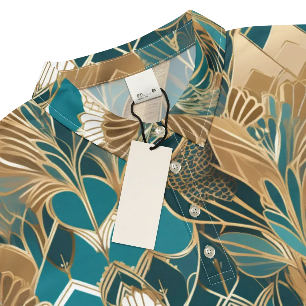 Gilded Peacock Garden on Men's Slim Fit Polo Shirt — Product details