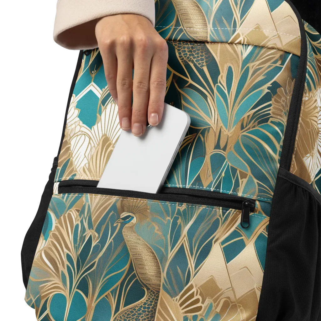 Gilded Peacock Garden on Utility Backpack — Product details