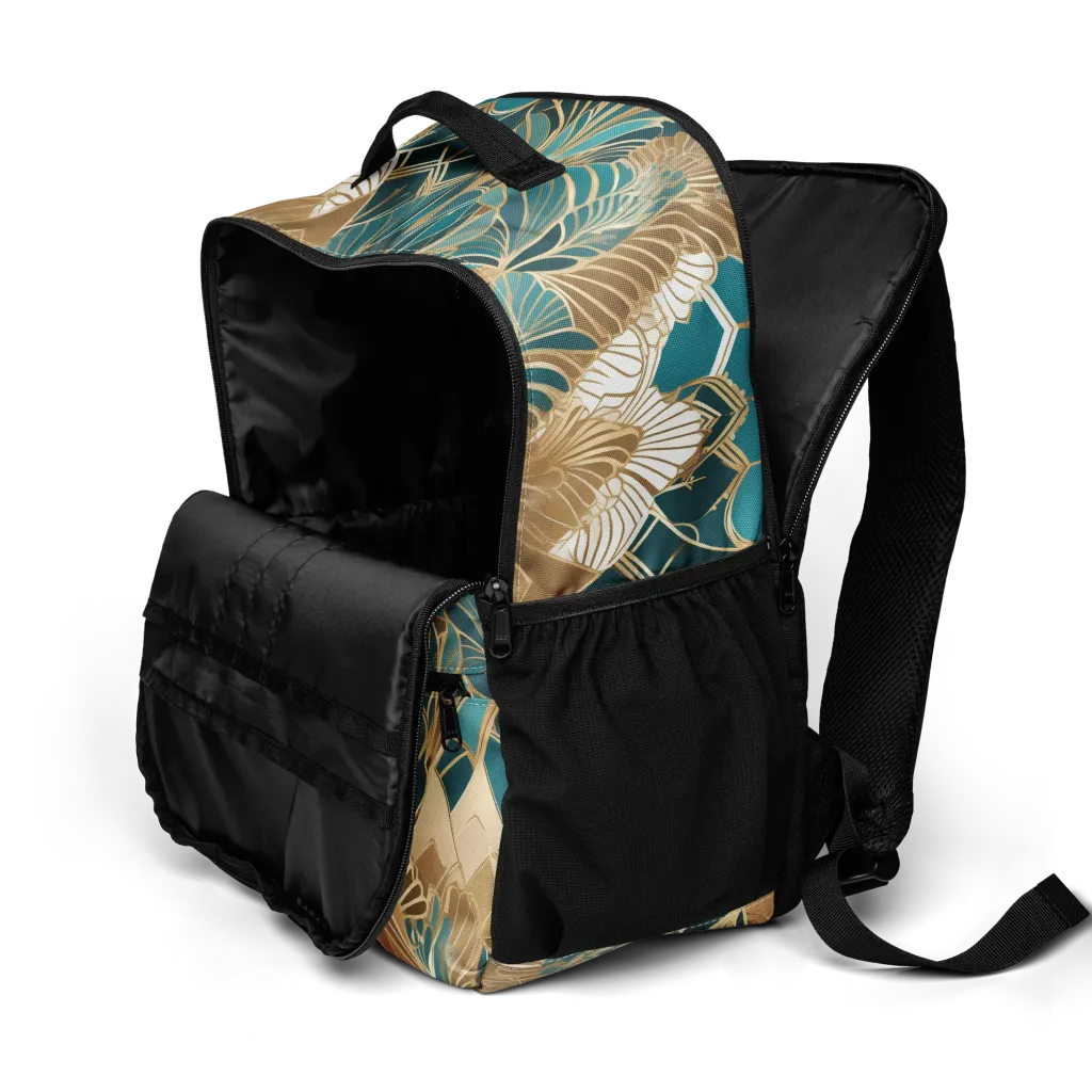Gilded Peacock Garden on Utility Backpack — Product details 2