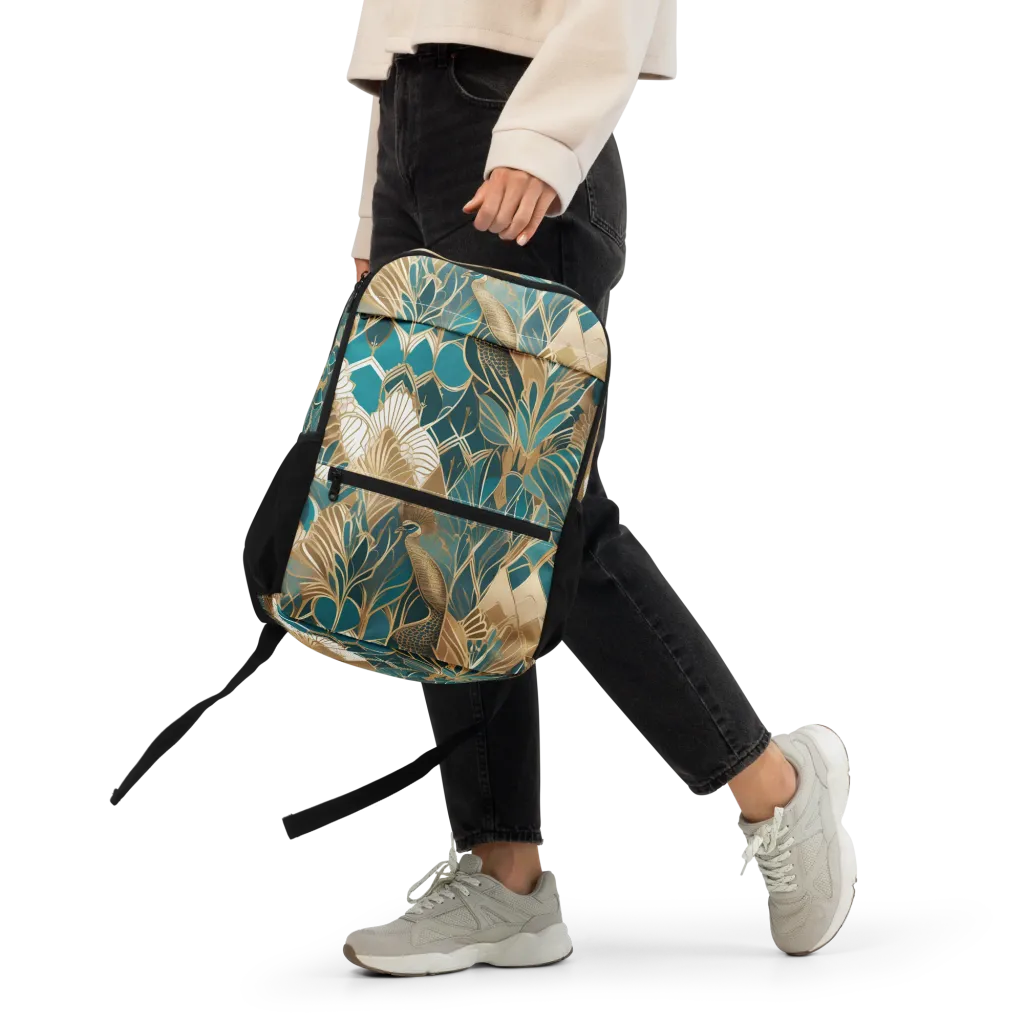Gilded Peacock Garden on Utility Backpack — Front