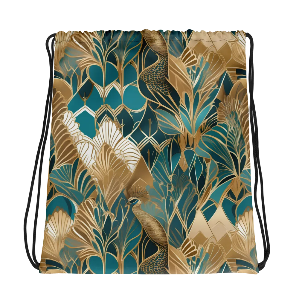 Gilded Peacock Garden on Drawstring Bag — Photo